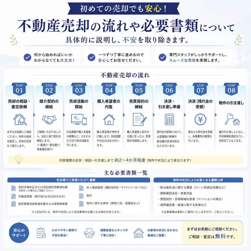 不安の解消—売却の流れと必要書類